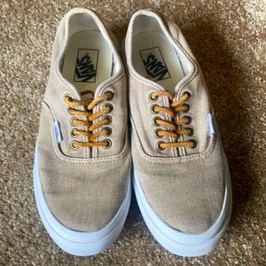 Tan Burlap Vans